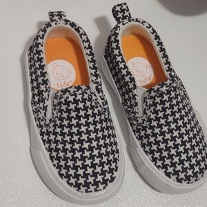 Tula Black and White Kids Slip-On Sneakers